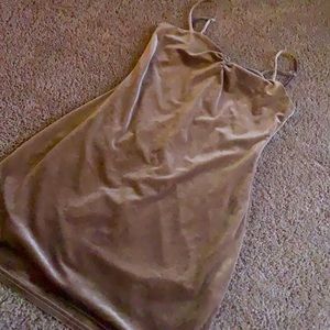 Coffee mauve velvet mini dress; never worn
